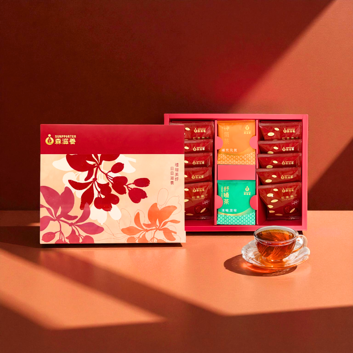 丹華韻禮_萃養茶01 丹華韻禮 - 紅棗脆片萃養茶禮盒(20入/盒)附提袋