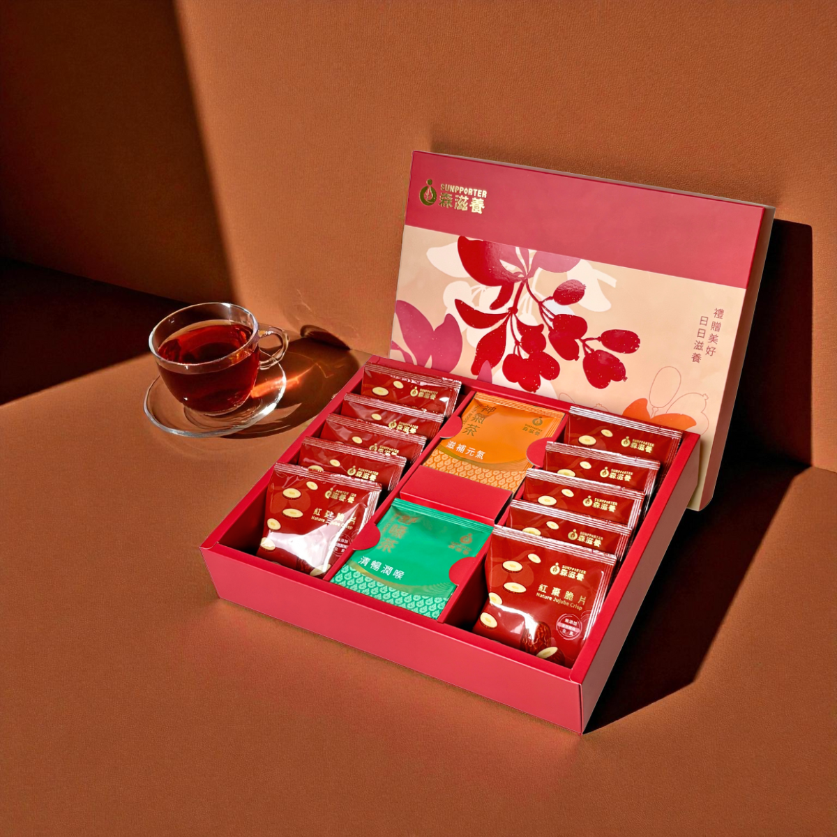 丹華韻禮_萃養茶03 丹華韻禮 - 紅棗脆片萃養茶禮盒(20入/盒)附提袋