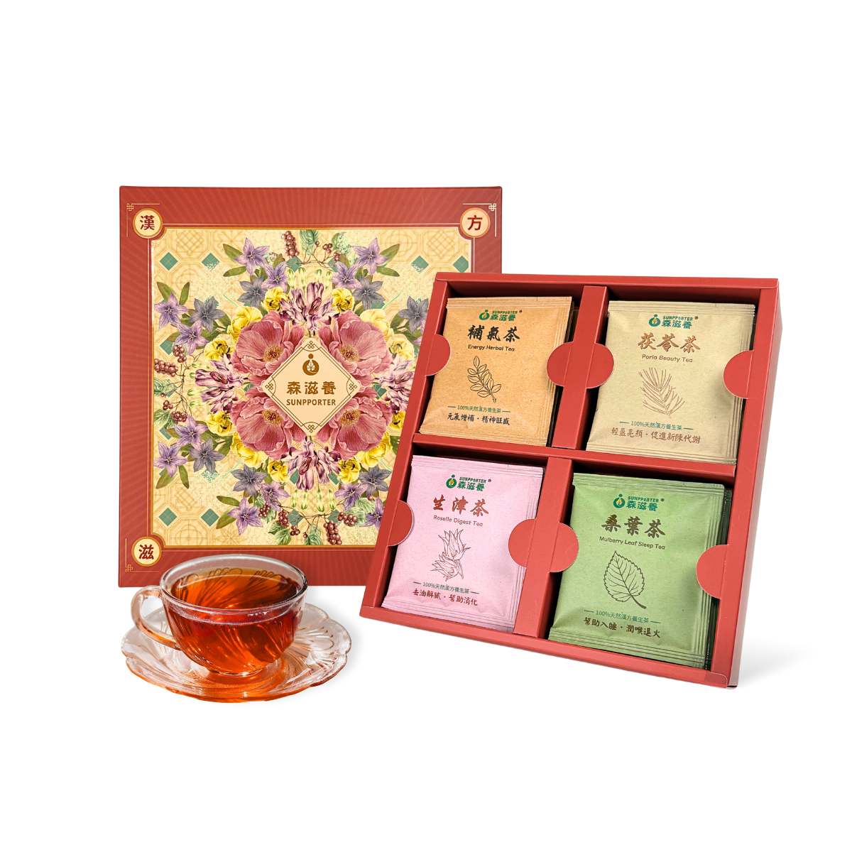 花悅之禮_商品圖01 花悅之禮 - 經典漢方茶禮盒(12入/盒)附提袋