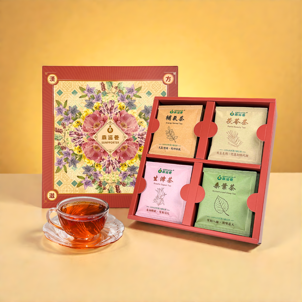 花悅之禮_商品圖02 花悅之禮 - 經典漢方茶禮盒(12入/盒)附提袋