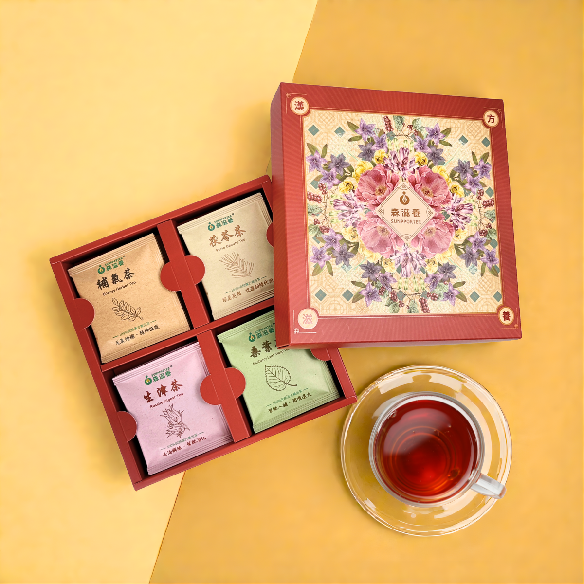 花悅之禮_商品圖03 花悅之禮 - 經典漢方茶禮盒(12入/盒)附提袋